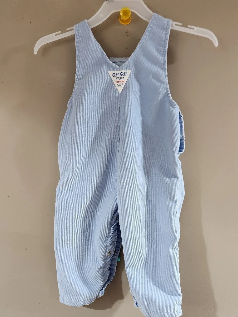 Vintage OshKosh Overalls Light Blue White Corduroy 6-9 Months Vestbak